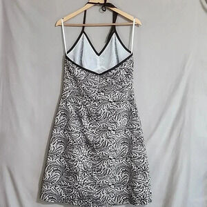 Women's Ann Taylor Halter Top Dress, Brown/White, Size 12P, Pre-Owned